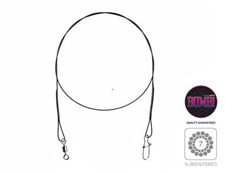 Przypon tytanowy 1x7 BOMB! z krętlikiem i agrafką 2szt/20cm/7kg 917400720