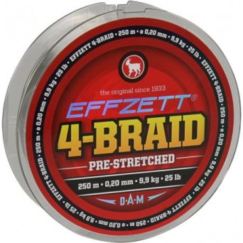 Plecionka DAM Effzett 4braid 250m 0,13mm żółta 3797013