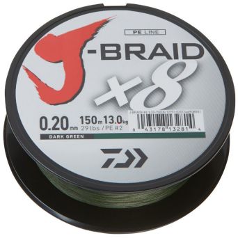 Plecionka Daiwa J-Braid X8 0,20mm 300m ciemnozielona 12751-120