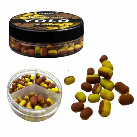 WAFTERS BAITNOW METHOD FEEDER YOLO YELLOW & BRONZE COARSE&CORN ROZ.6/8/10 24g - op.1szt.