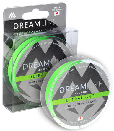 Plecionka Mikado DREAMLINE Ultralight x4 0,058mm 150m FLUO ZIELONA