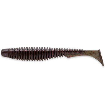 Guma Fishup U-shad 4" 050 Green Pumpkin Brown/Red