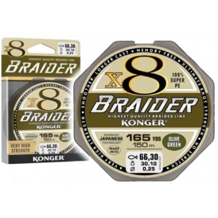 Plecionka Konger X8 braider 150m 0,06mm zielona