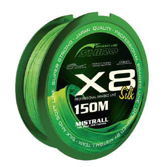 Plecionka Mistrall Shiro Silk Braided Line X8 0,17mm Green 150m 17,90kg ZM-3500017