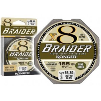Plecionka Konger X8 braider 150m 0,06mm czarna