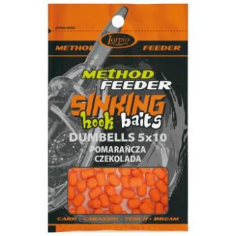 Kulki LORPIO HOOK BAITS SINKING DUMBELLS 5x10mm POMARAŃCZA CZEKOLADA 20g